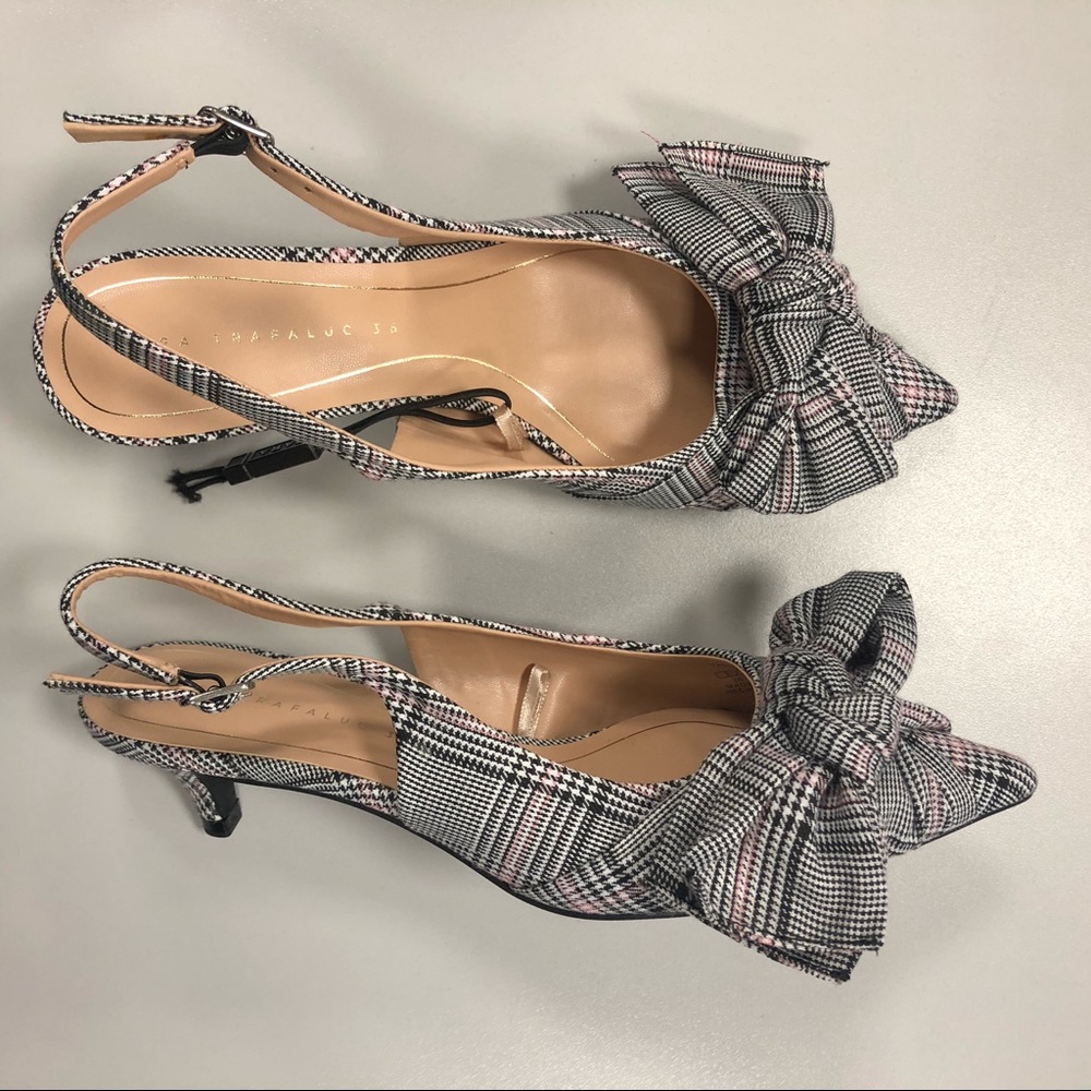 Zara trafuluc plaid kitten heels- never worn